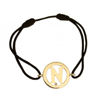 Alphabet N Gold Bracelet